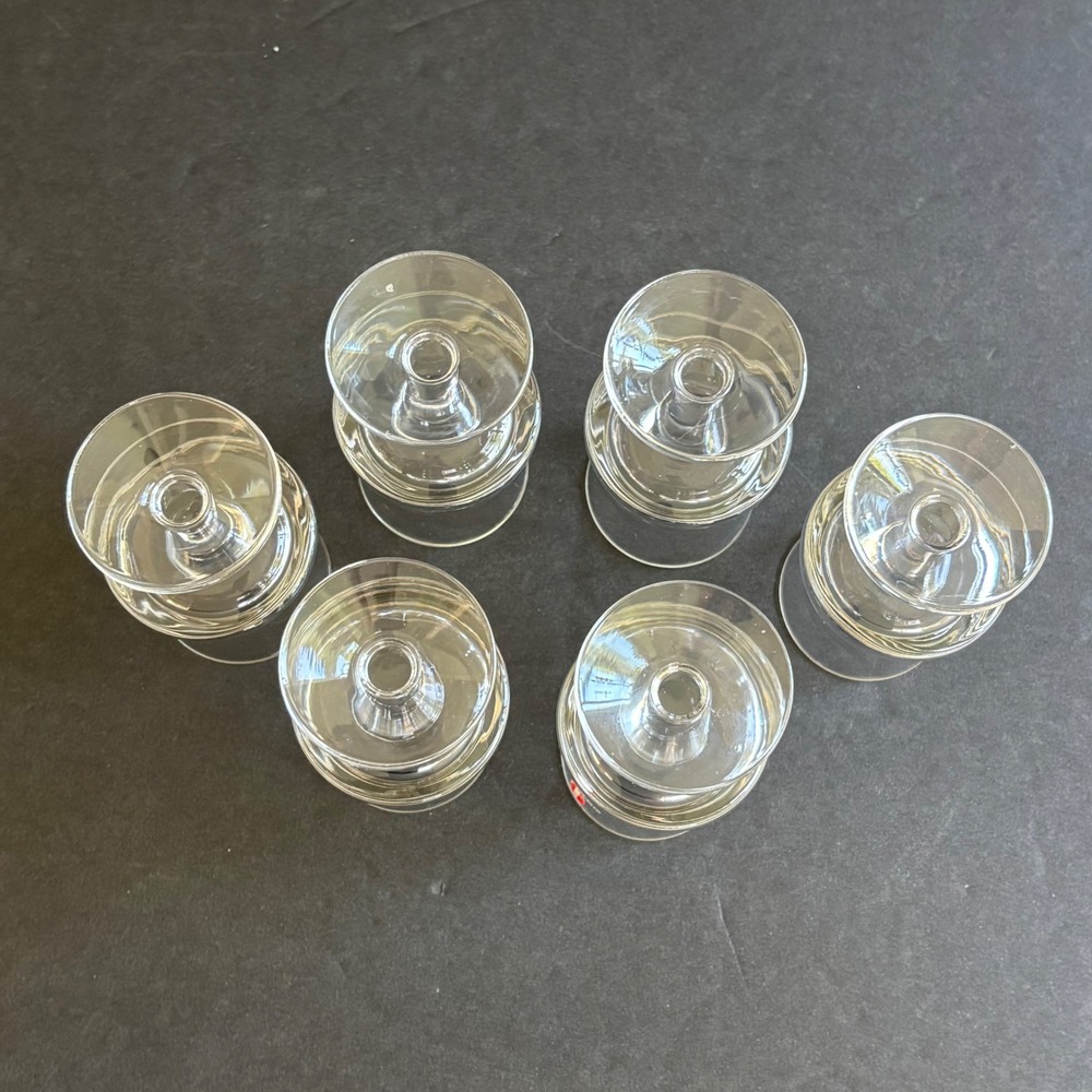 Iittala Crystal Glasses Cordial Sherry Port Grappa Set 6 Finland Vintage 1960s - Picture 6 of 9